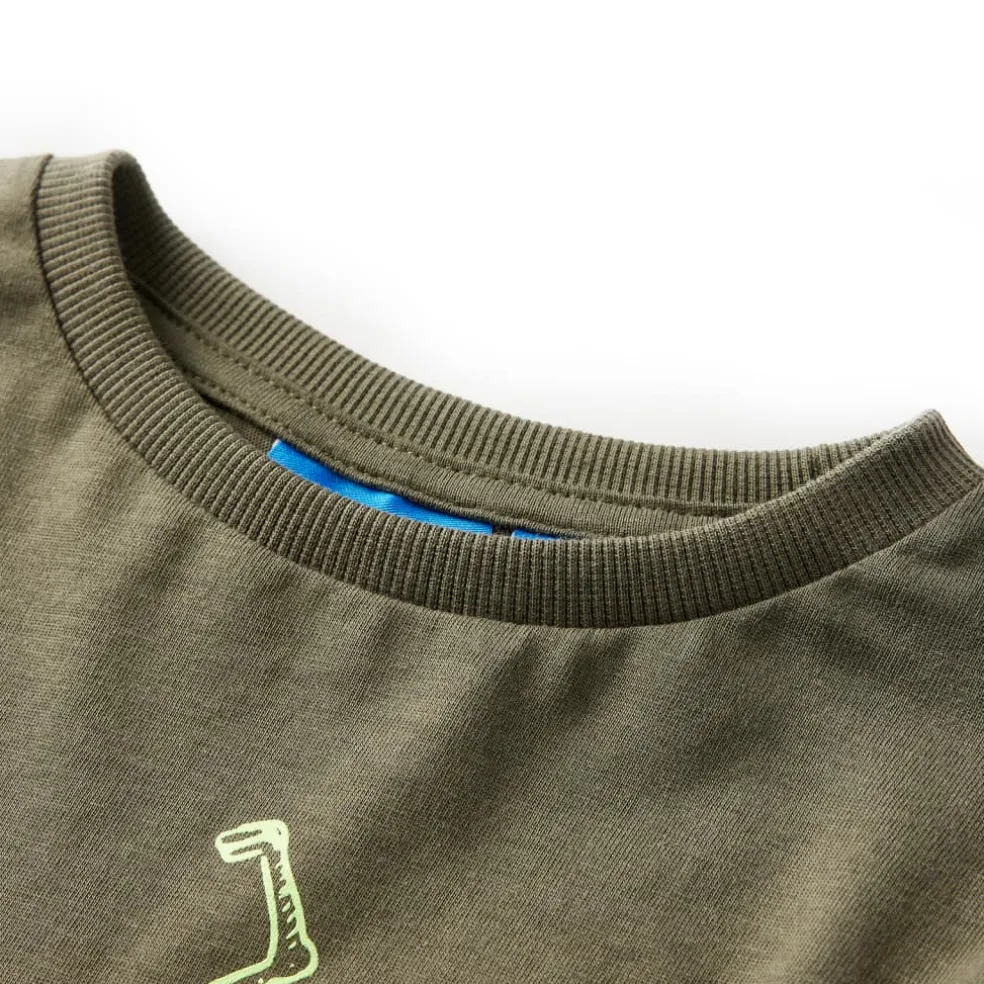vidaXL Kindershirt met lange mouwen 92 kakikleurig