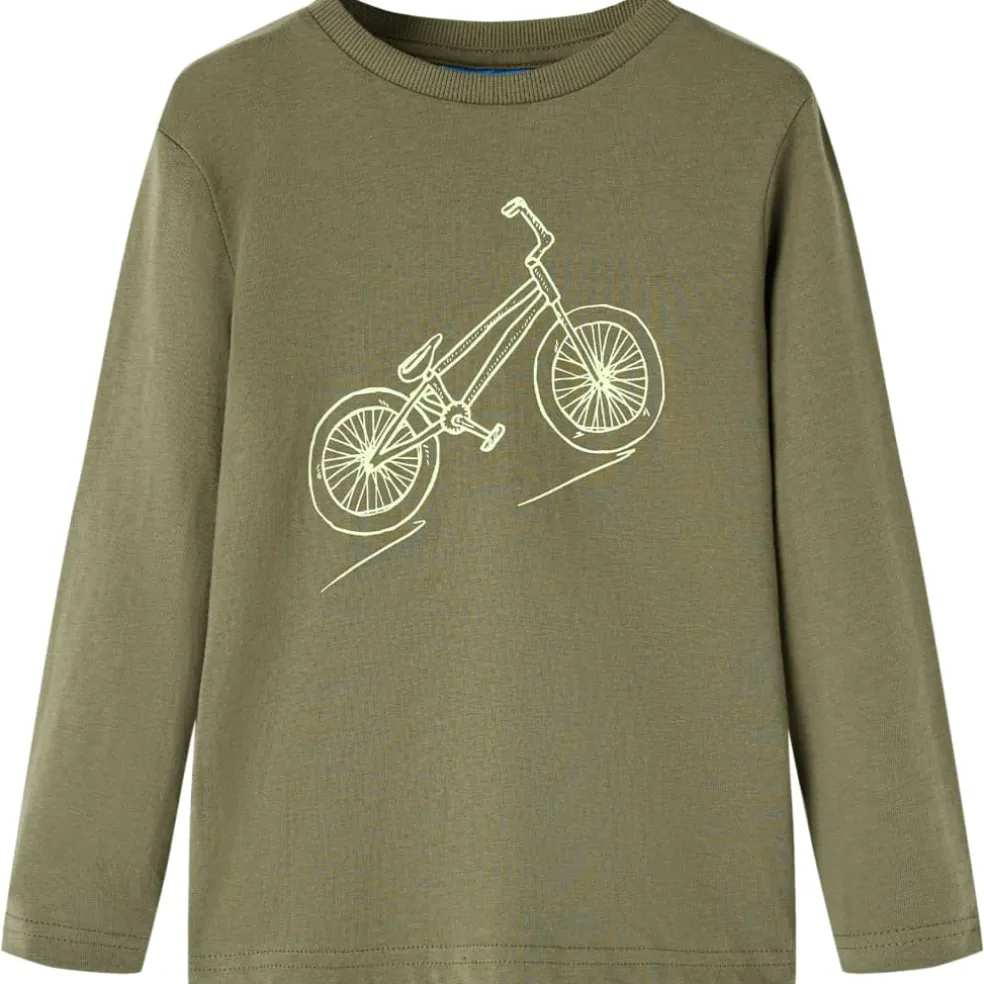 vidaXL Kindershirt met lange mouwen 92 kakikleurig