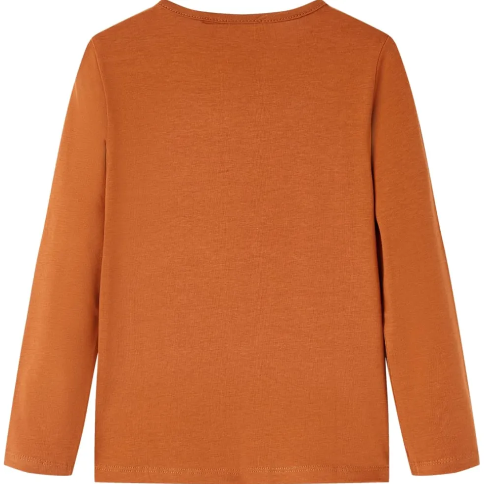 vidaXL Kindershirt met lange mouwen 92 cognackleurig