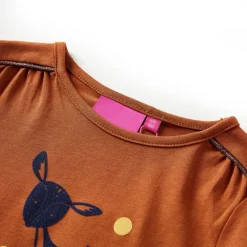 vidaXL Kindershirt met lange mouwen 92 cognackleurig
