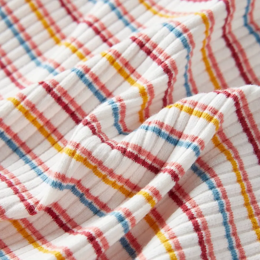 vidaXL Kindershirt met lange mouwen 92 gestreept ecru