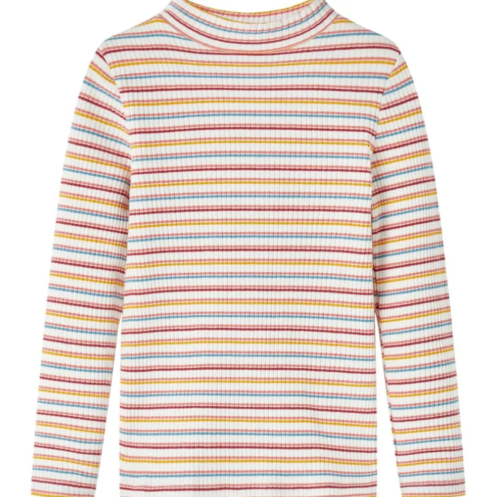 vidaXL Kindershirt met lange mouwen 92 gestreept ecru