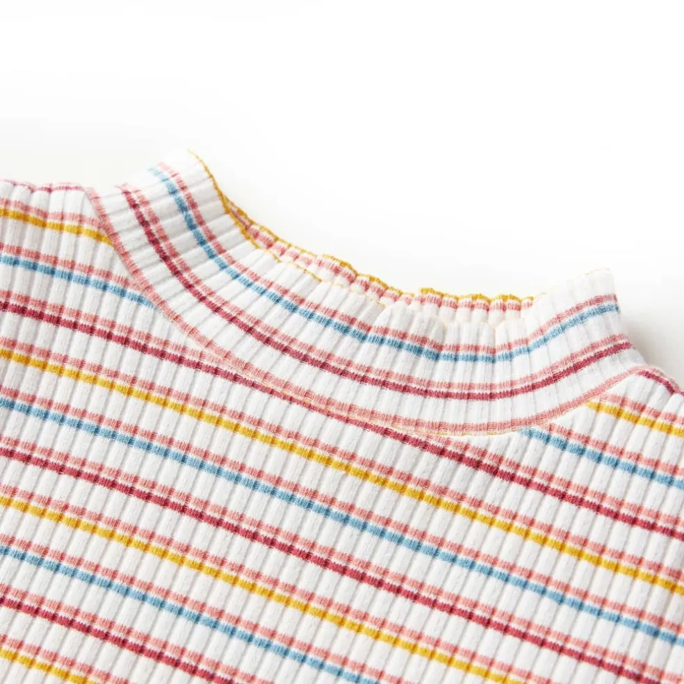 vidaXL Kindershirt met lange mouwen 92 gestreept ecru