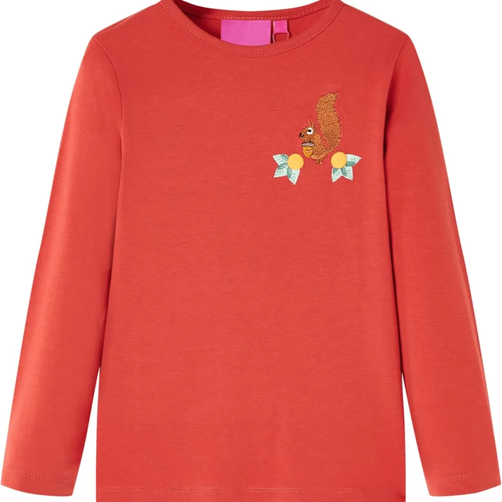 vidaXL Kindershirt met lange mouwen 92 roodbruin