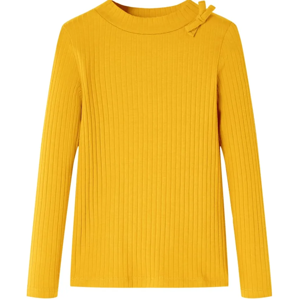vidaXL Kindershirt met lange mouwen 92 okerkleurig