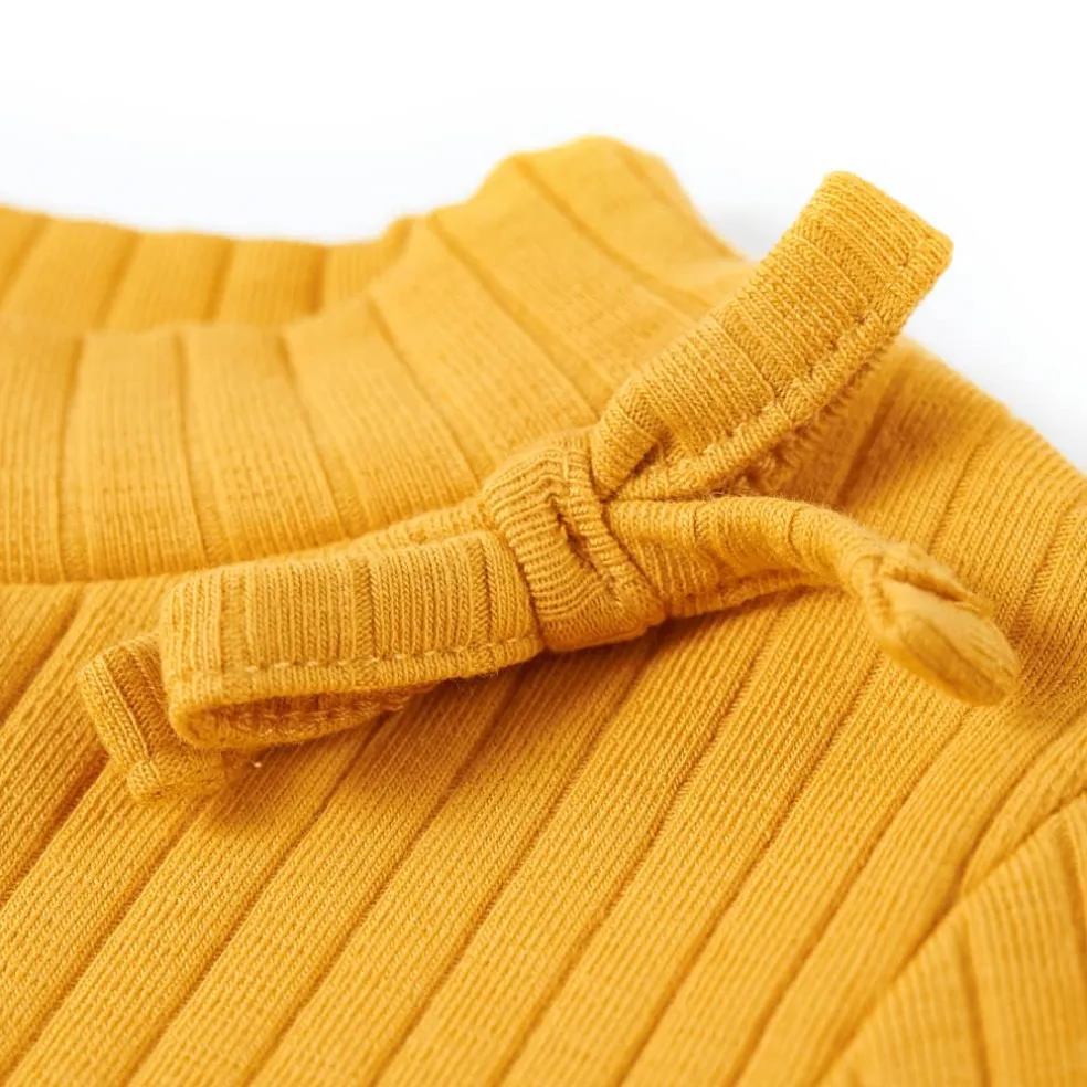 vidaXL Kindershirt met lange mouwen 92 okerkleurig