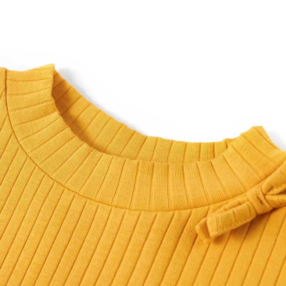 vidaXL Kindershirt met lange mouwen 92 okerkleurig