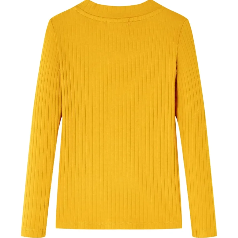 vidaXL Kindershirt met lange mouwen 92 okerkleurig