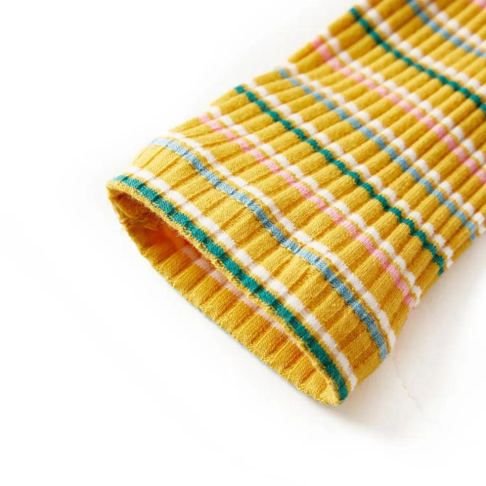 vidaXL Kindershirt met lange mouwen 104 gestreept okerkleurig