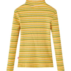 vidaXL Kindershirt met lange mouwen 104 gestreept okerkleurig