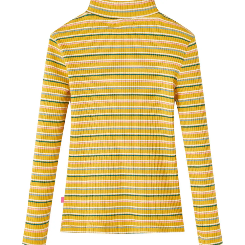 vidaXL Kindershirt met lange mouwen 104 gestreept okerkleurig