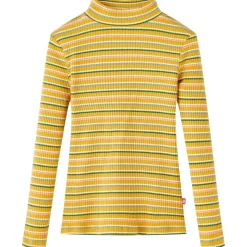 vidaXL Kindershirt met lange mouwen 104 gestreept okerkleurig