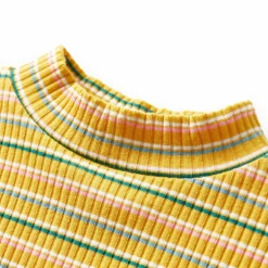 vidaXL Kindershirt met lange mouwen 104 gestreept okerkleurig