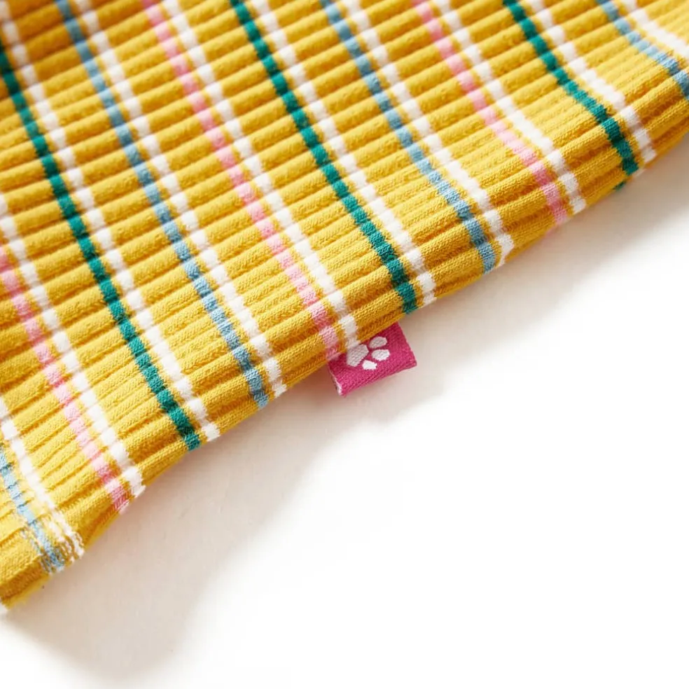 vidaXL Kindershirt met lange mouwen 104 gestreept okerkleurig