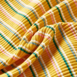 vidaXL Kindershirt met lange mouwen 104 gestreept okerkleurig