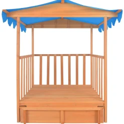vidaXL Kinderspeelhuis met zandbak UV50 vurenhout blauw