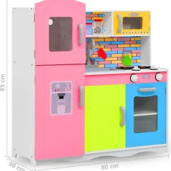 vidaXL Kinderspeelkeuken 80x30x85 cm MDF meerkleurig