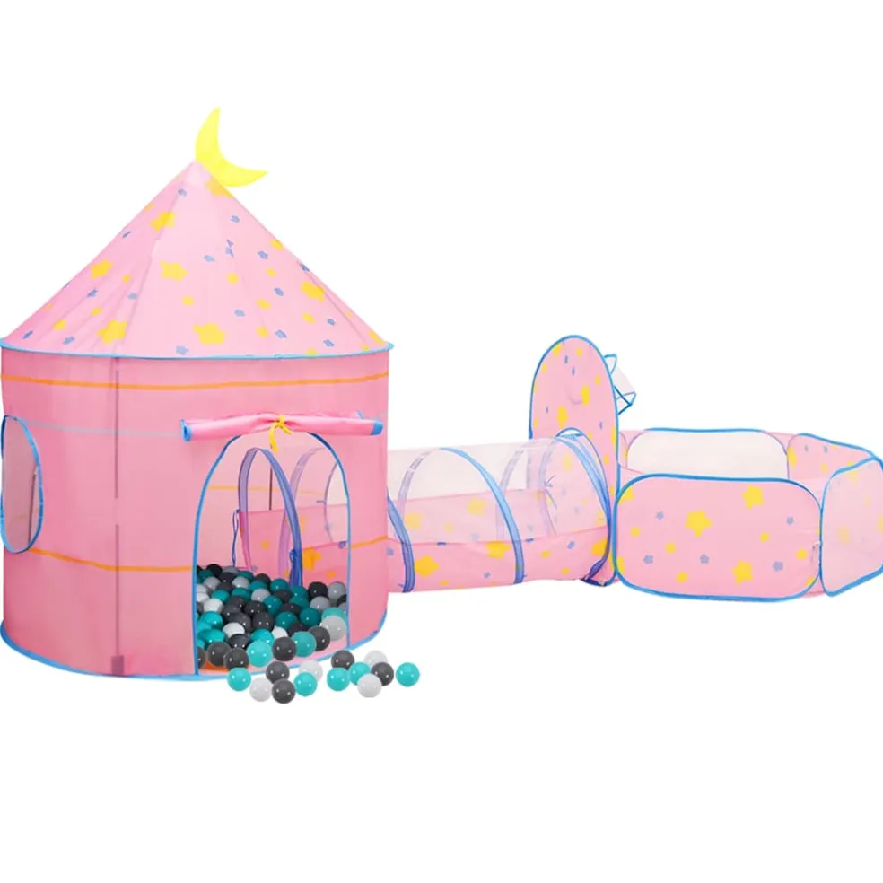 vidaXL Kinderspeeltent met 250 ballen 102x102x82 cm roze