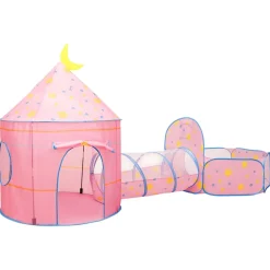 vidaXL Kinderspeeltent met 250 ballen 102x102x82 cm roze