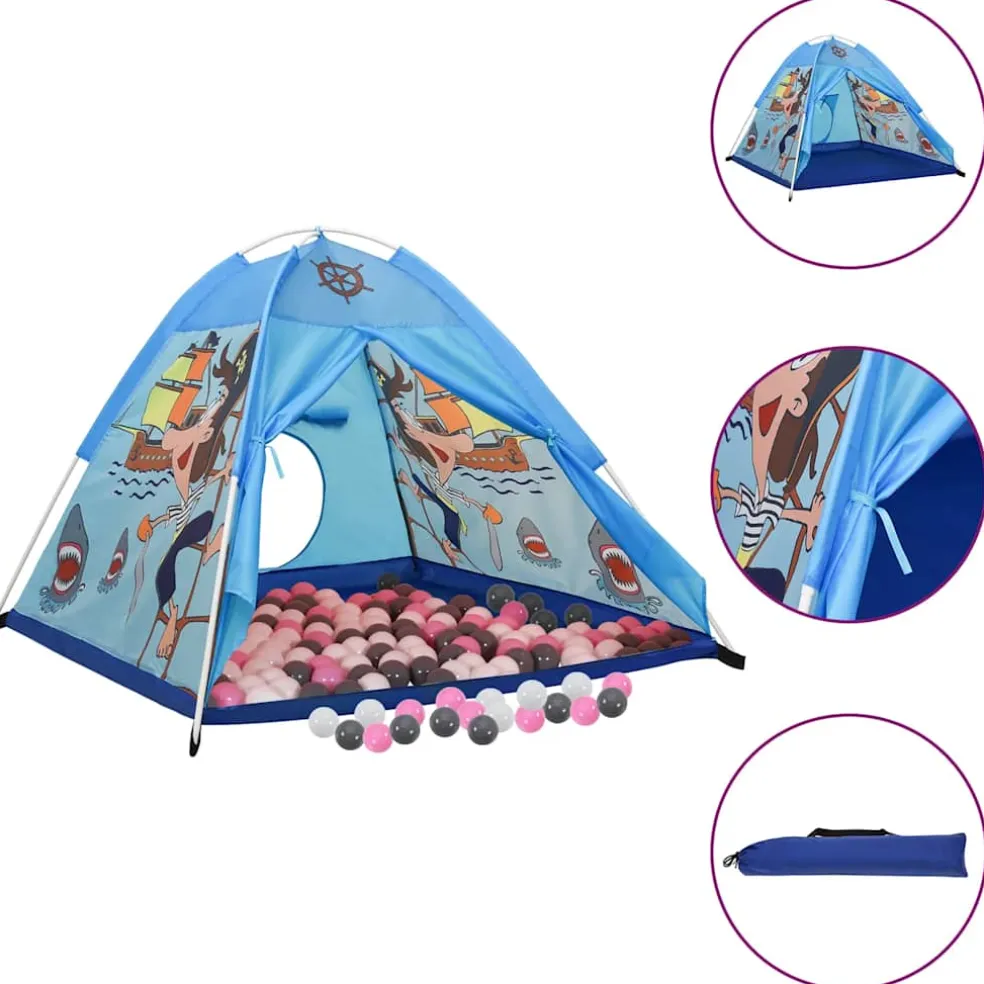 vidaXL Kinderspeeltent met 250 ballen 120x120x90 cm blauw