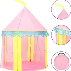 vidaXL Kinderspeeltent met 250 ballen 100x100x127 cm roze