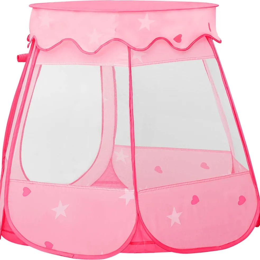 vidaXL Kinderspeeltent met 250 ballen 102x102x82 cm roze
