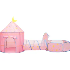 vidaXL Kinderspeeltent met 250 ballen 301x120x128 cm roze