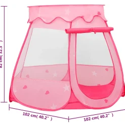 vidaXL Kinderspeeltent 102x102x82 cm roze
