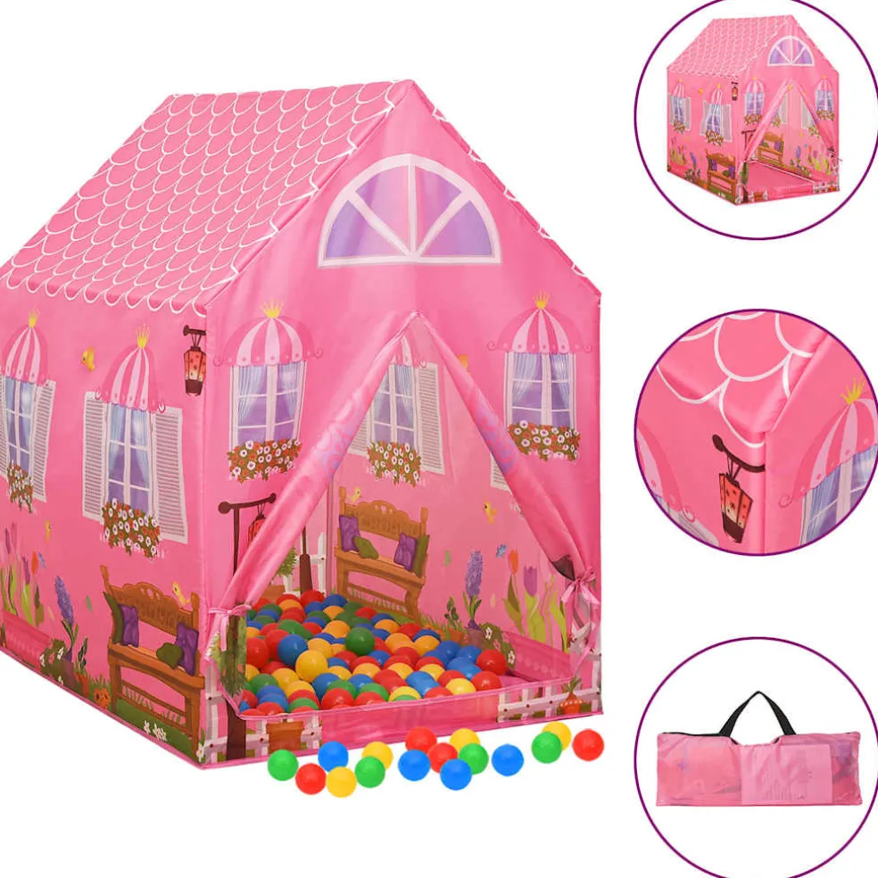 vidaXL Kinderspeeltent 69x94x104 cm roze