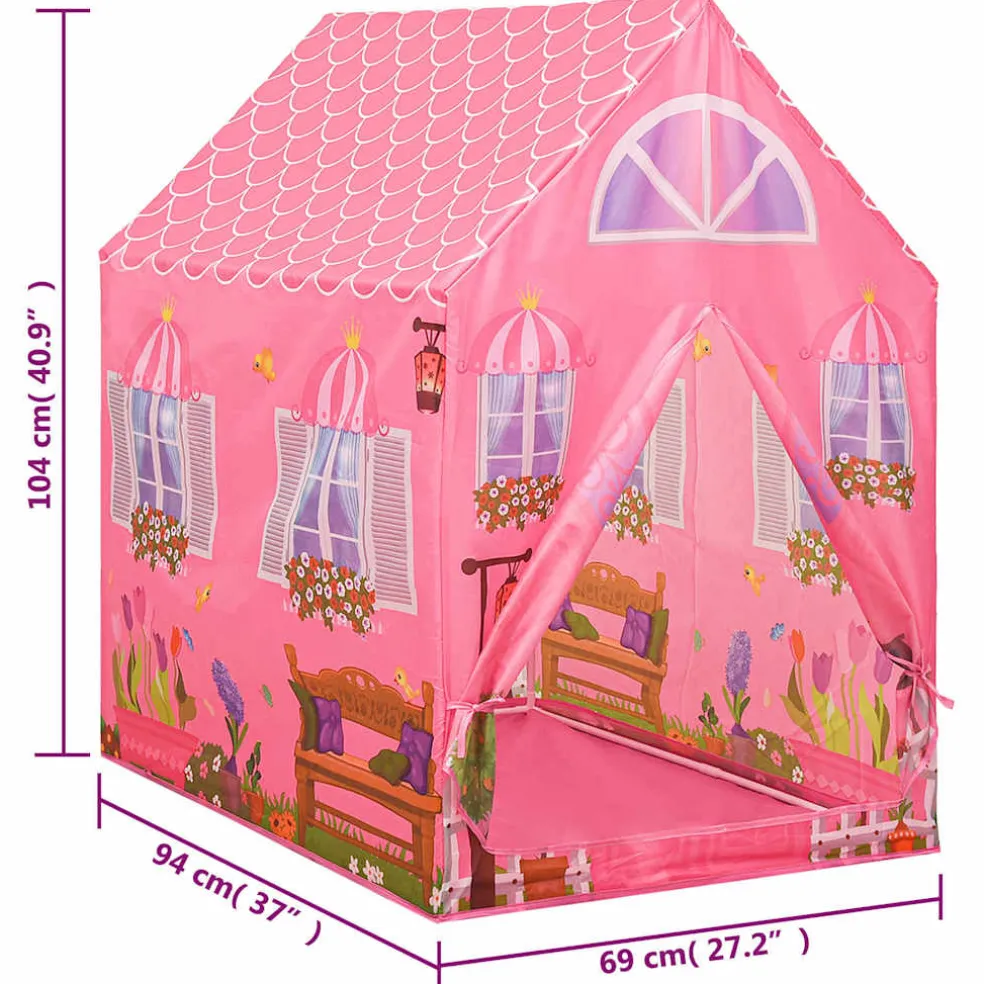 vidaXL Kinderspeeltent 69x94x104 cm roze