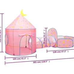 vidaXL Kinderspeeltent 301x120x128 cm roze