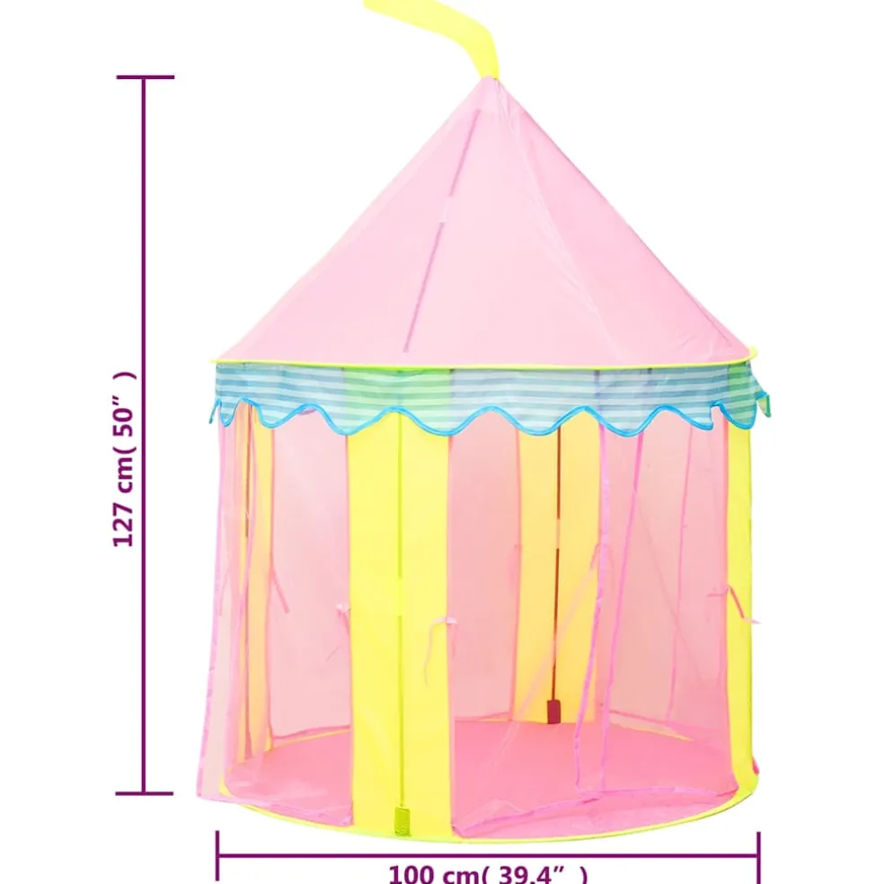 vidaXL Kinderspeeltent 100x100x127 cm roze
