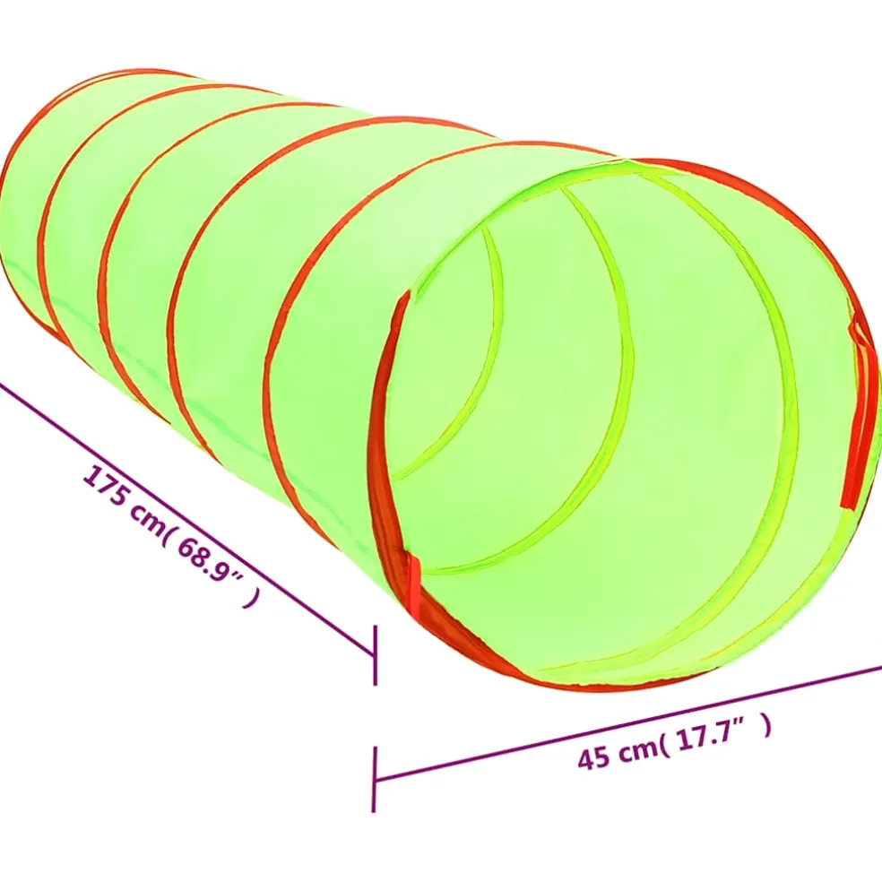 vidaXL Kinderspeeltunnel met 250 ballen 175 cm polyester groen