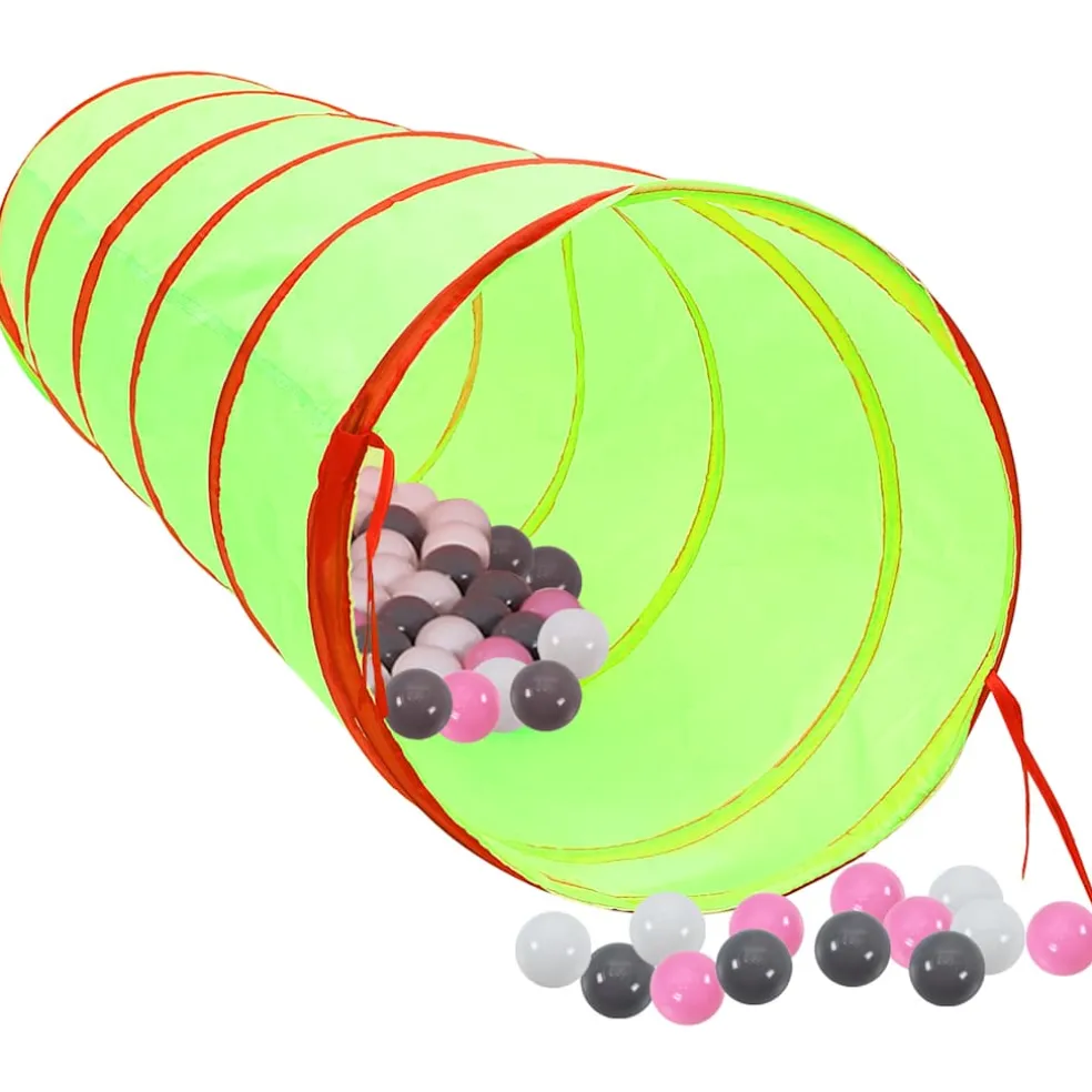 vidaXL Kinderspeeltunnel met 250 ballen 175 cm polyester groen