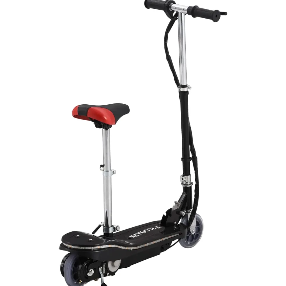 vidaXL Kinderstep met zadel en LED 120 W zwart