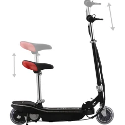 vidaXL Kinderstep met zadel en LED 120 W zwart
