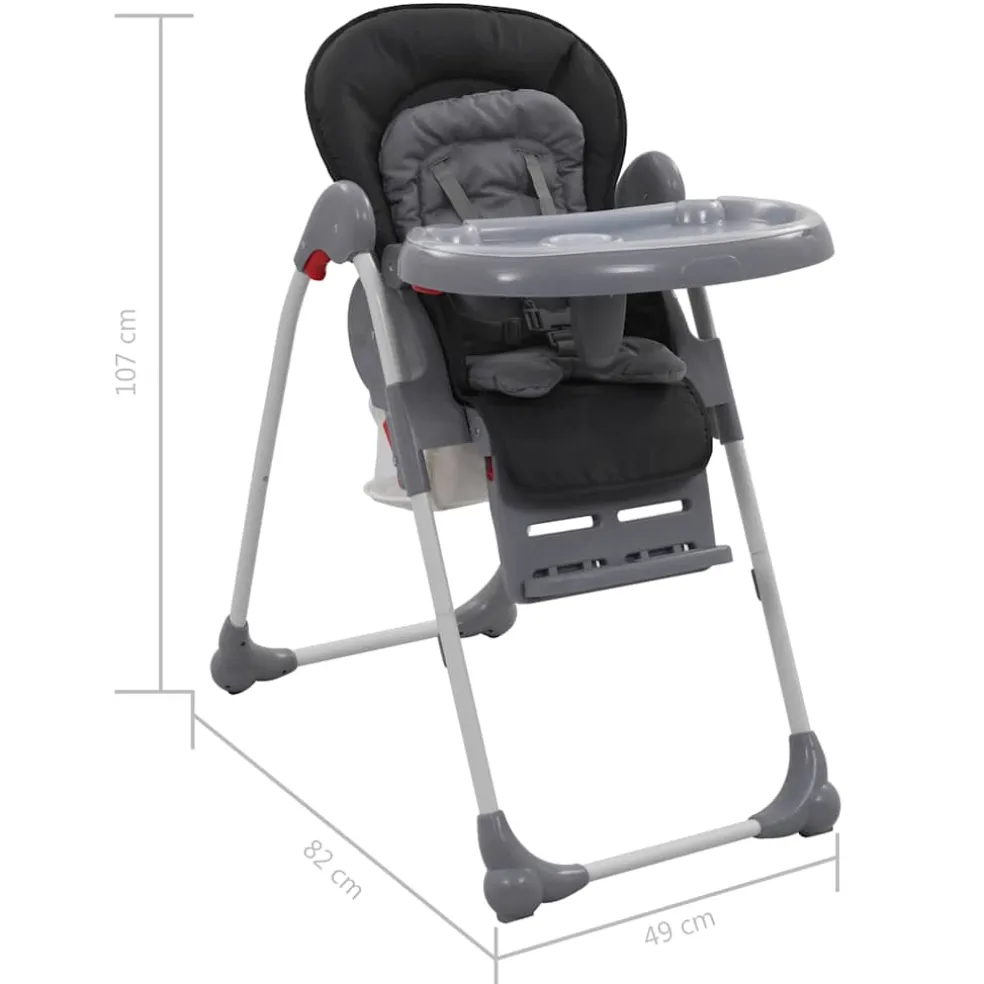 vidaXL Kinderstoel hoog grijs