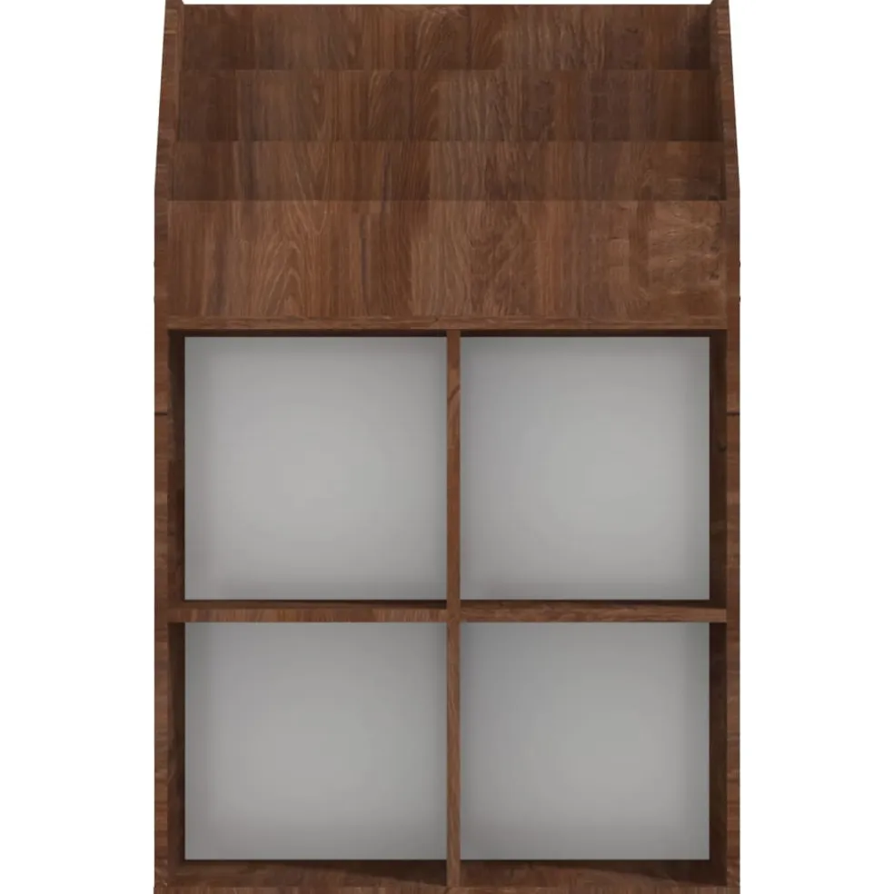 vidaXL Kindertijdschriftenrek 71x30x114 cm bewerkt hout bruineiken