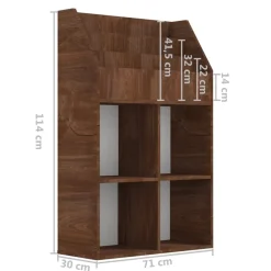vidaXL Kindertijdschriftenrek 71x30x114 cm bewerkt hout bruineiken