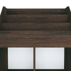 vidaXL Kindertijdschriftenrek 71x30x114 cm bewerkt hout gerookt eiken