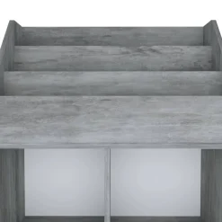 vidaXL Kindertijdschriftenrek 71x30x114 cm bewerkt hout betongrijs
