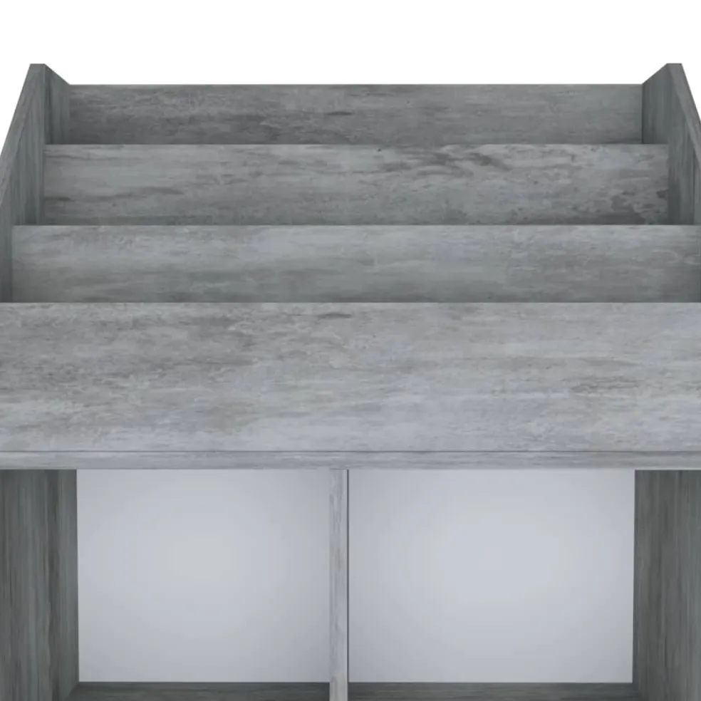 vidaXL Kindertijdschriftenrek 71x30x114 cm bewerkt hout betongrijs