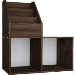 vidaXL Kindertijdschriftenrek 71x30x78,5 cm bewerkt hout gerookt eiken