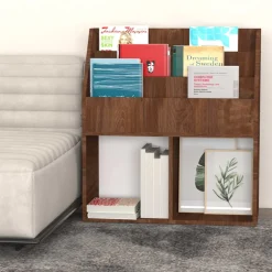 vidaXL Kindertijdschriftenrek 71x30x78,5 cm bewerkt hout bruineiken