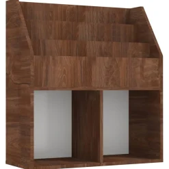 vidaXL Kindertijdschriftenrek 71x30x78,5 cm bewerkt hout bruineiken