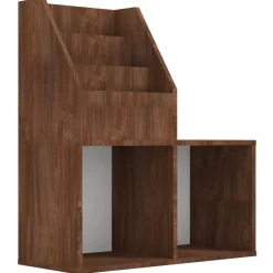 vidaXL Kindertijdschriftenrek 71x30x78,5 cm bewerkt hout bruineiken