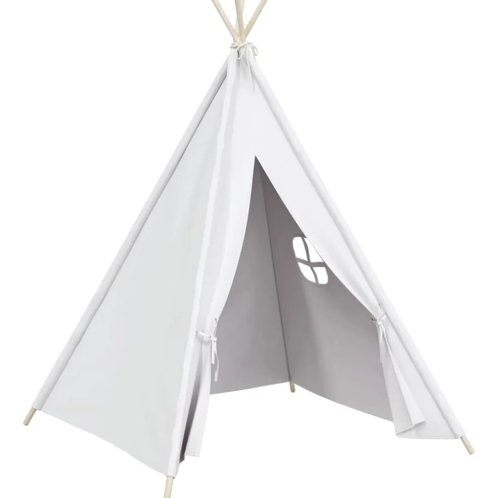 vidaXL Kindertipitent met tas 120x120x150 cm peachskin wit
