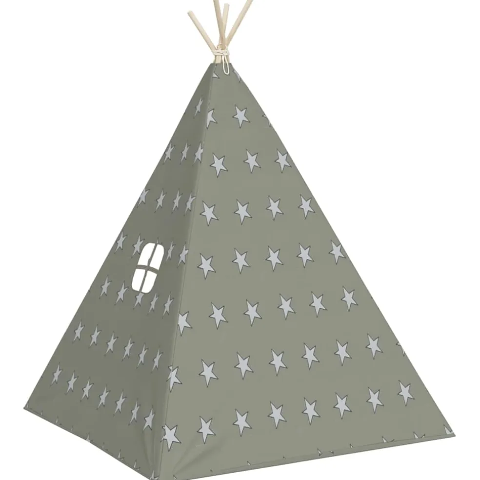 vidaXL Kindertipitent met tas 115x115x160 cm polyester grijs