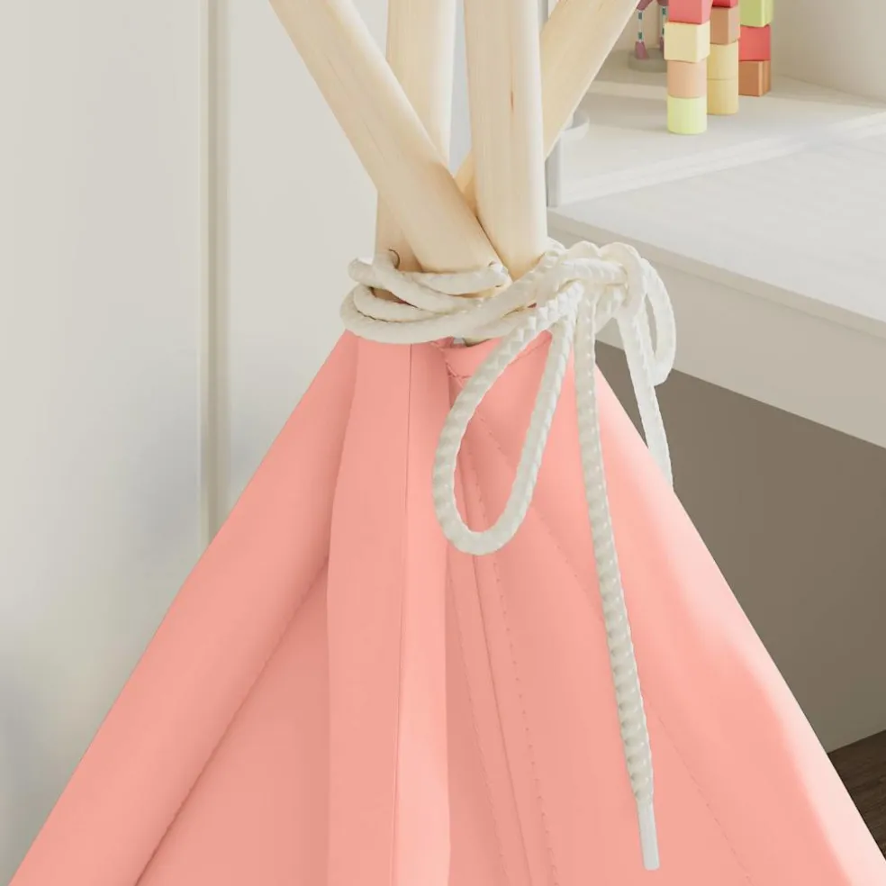 vidaXL Kindertipitent met tas 120x120x150 cm peachskin roze