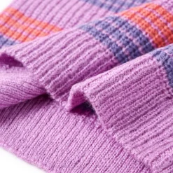 vidaXL Kindertrui gebreid met strepen 92 lila en roze
